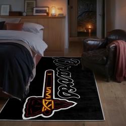 mlb atlanta braves area rug non slip baseball carpet home decor gift idea for fans bedroom ab168
