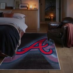 mlb atlanta braves area rug non slip baseball carpet home decor gift idea for fans bedroom ab18