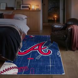 mlb atlanta braves area rug non slip baseball carpet home decor gift idea for fans bedroom ab181