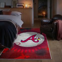 mlb atlanta braves area rug non slip baseball carpet home decor gift idea for fans bedroom ab182
