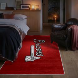mlb atlanta braves area rug non slip baseball carpet home decor gift idea for fans bedroom ab185