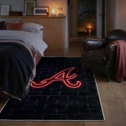 mlb atlanta braves area rug non slip baseball carpet home decor gift idea for fans bedroom ab193