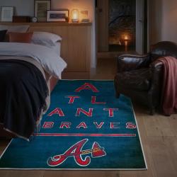 mlb atlanta braves area rug non slip baseball carpet home decor gift idea for fans bedroom ab23