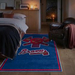 mlb atlanta braves area rug non slip baseball carpet home decor gift idea for fans bedroom ab27