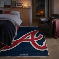 mlb atlanta braves area rug non slip baseball carpet home decor gift idea for fans bedroom ab34