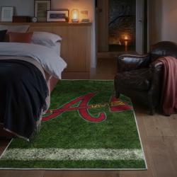 mlb atlanta braves area rug non slip baseball carpet home decor gift idea for fans bedroom ab37