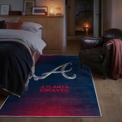mlb atlanta braves area rug non slip baseball carpet home decor gift idea for fans bedroom ab38