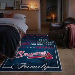mlb atlanta braves area rug non slip baseball carpet home decor gift idea for fans bedroom ab43