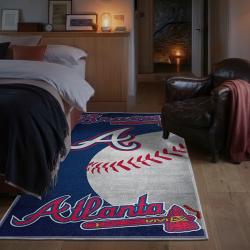 mlb atlanta braves area rug non slip baseball carpet home decor gift idea for fans bedroom ab45
