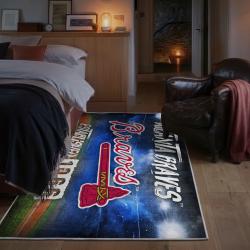 mlb atlanta braves area rug non slip baseball carpet home decor gift idea for fans bedroom ab52