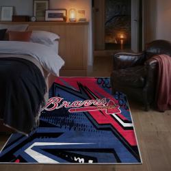 mlb atlanta braves area rug non slip baseball carpet home decor gift idea for fans bedroom ab59