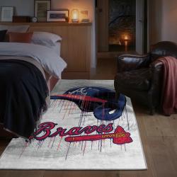 mlb atlanta braves area rug non slip baseball carpet home decor gift idea for fans bedroom ab60