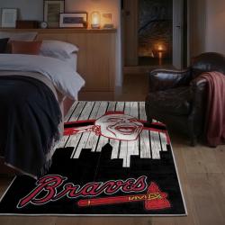 mlb atlanta braves area rug non slip baseball carpet home decor gift idea for fans bedroom ab62
