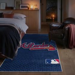 mlb atlanta braves area rug non slip baseball carpet home decor gift idea for fans bedroom ab63