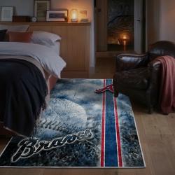 mlb atlanta braves area rug non slip baseball carpet home decor gift idea for fans bedroom ab68