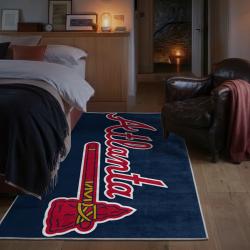 mlb atlanta braves area rug non slip baseball carpet home decor gift idea for fans bedroom ab70