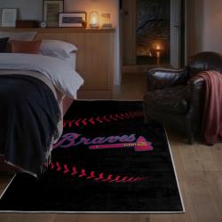 mlb atlanta braves area rug non slip baseball carpet home decor gift idea for fans bedroom ab71