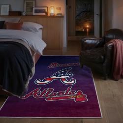 mlb atlanta braves area rug non slip baseball carpet home decor gift idea for fans bedroom ab75