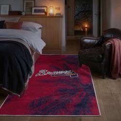 mlb atlanta braves area rug non slip baseball carpet home decor gift idea for fans bedroom ab79