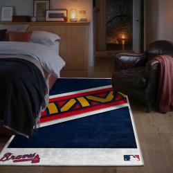 mlb atlanta braves area rug non slip baseball carpet home decor gift idea for fans bedroom ab8