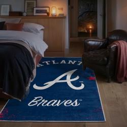 mlb atlanta braves area rug non slip baseball carpet home decor gift idea for fans bedroom ab82
