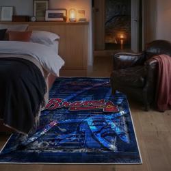 mlb atlanta braves area rug non slip baseball carpet home decor gift idea for fans bedroom ab86