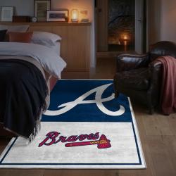 mlb atlanta braves area rug non slip baseball carpet home decor gift idea for fans bedroom ab88