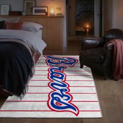 mlb atlanta braves area rug non slip baseball carpet home decor gift idea for fans bedroom ab90