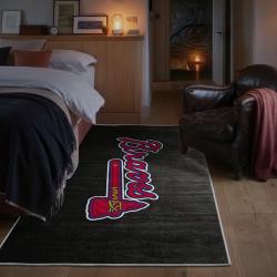 mlb atlanta braves area rug non slip baseball carpet home decor gift idea for fans bedroom ab92