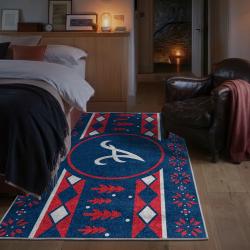 mlb atlanta braves area rug non slip baseball carpet home decor gift idea for fans bedroom ab98