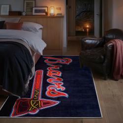 mlb atlanta braves area rug non slip baseball carpet home decor gift idea for fans bedroom ab99