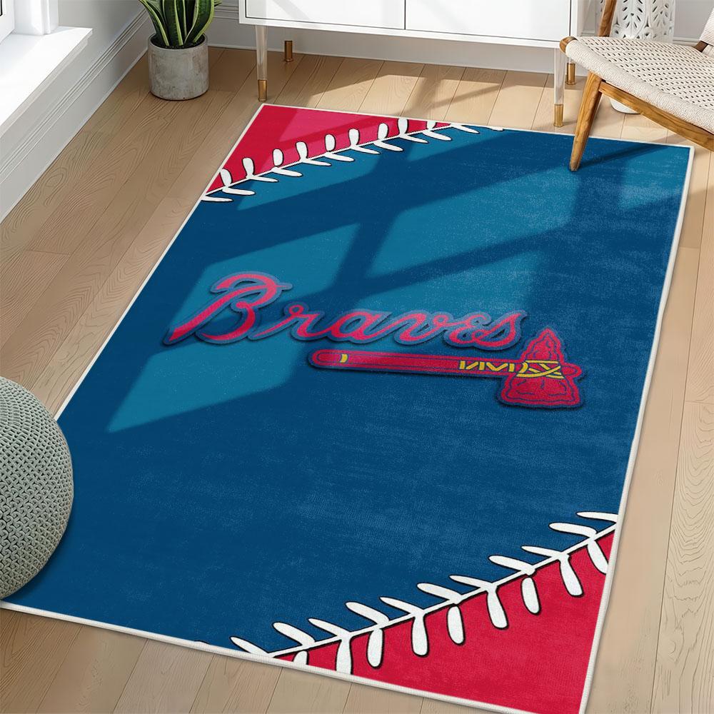 MLB Atlanta Braves Area Rug Non-Slip Baseball Carpet Home Decor Gift Idea For Fans AB102 mlb atlanta braves area rug non slip baseball carpet home decor gift idea for fans living room ab102