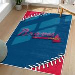 mlb atlanta braves area rug non slip baseball carpet home decor gift idea for fans living room ab102