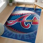 mlb atlanta braves area rug non slip baseball carpet home decor gift idea for fans living room ab105