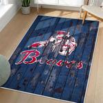 mlb atlanta braves area rug non slip baseball carpet home decor gift idea for fans living room ab112