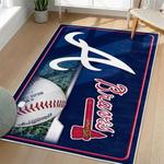 mlb atlanta braves area rug non slip baseball carpet home decor gift idea for fans living room ab114