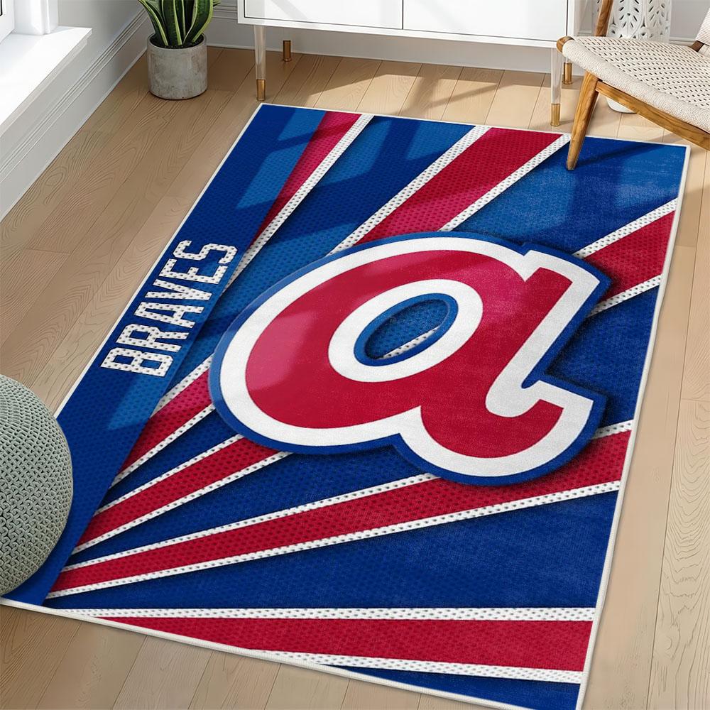 MLB Atlanta Braves Area Rug Non-Slip Baseball Carpet Home Decor Gift Idea For Fans AB125 mlb atlanta braves area rug non slip baseball carpet home decor gift idea for fans living room ab125