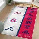 mlb atlanta braves area rug non slip baseball carpet home decor gift idea for fans living room ab126