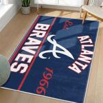 mlb atlanta braves area rug non slip baseball carpet home decor gift idea for fans living room ab132
