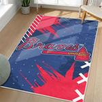 mlb atlanta braves area rug non slip baseball carpet home decor gift idea for fans living room ab141