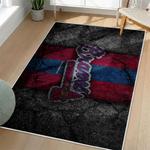 mlb atlanta braves area rug non slip baseball carpet home decor gift idea for fans living room ab145
