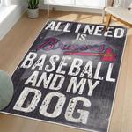mlb atlanta braves area rug non slip baseball carpet home decor gift idea for fans living room ab146