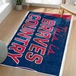 mlb atlanta braves area rug non slip baseball carpet home decor gift idea for fans living room ab148
