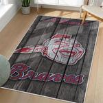 mlb atlanta braves area rug non slip baseball carpet home decor gift idea for fans living room ab153