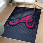 mlb atlanta braves area rug non slip baseball carpet home decor gift idea for fans living room ab165