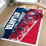 mlb atlanta braves area rug non slip baseball carpet home decor gift idea for fans living room ab180