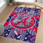 mlb atlanta braves area rug non slip baseball carpet home decor gift idea for fans living room ab183