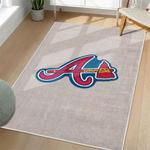mlb atlanta braves area rug non slip baseball carpet home decor gift idea for fans living room ab184