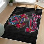 mlb atlanta braves area rug non slip baseball carpet home decor gift idea for fans living room ab31