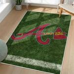 mlb atlanta braves area rug non slip baseball carpet home decor gift idea for fans living room ab37
